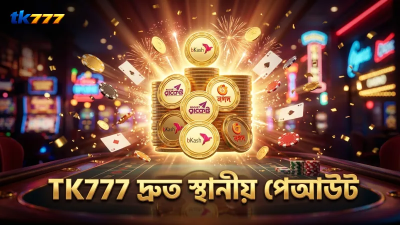 স্থানীয় ওয়ালেট ও ব্যাংক বিকল্পে TK777 দ্রুত পেআউট নিশ্চিত করে